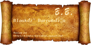 Blaskó Barnabás névjegykártya